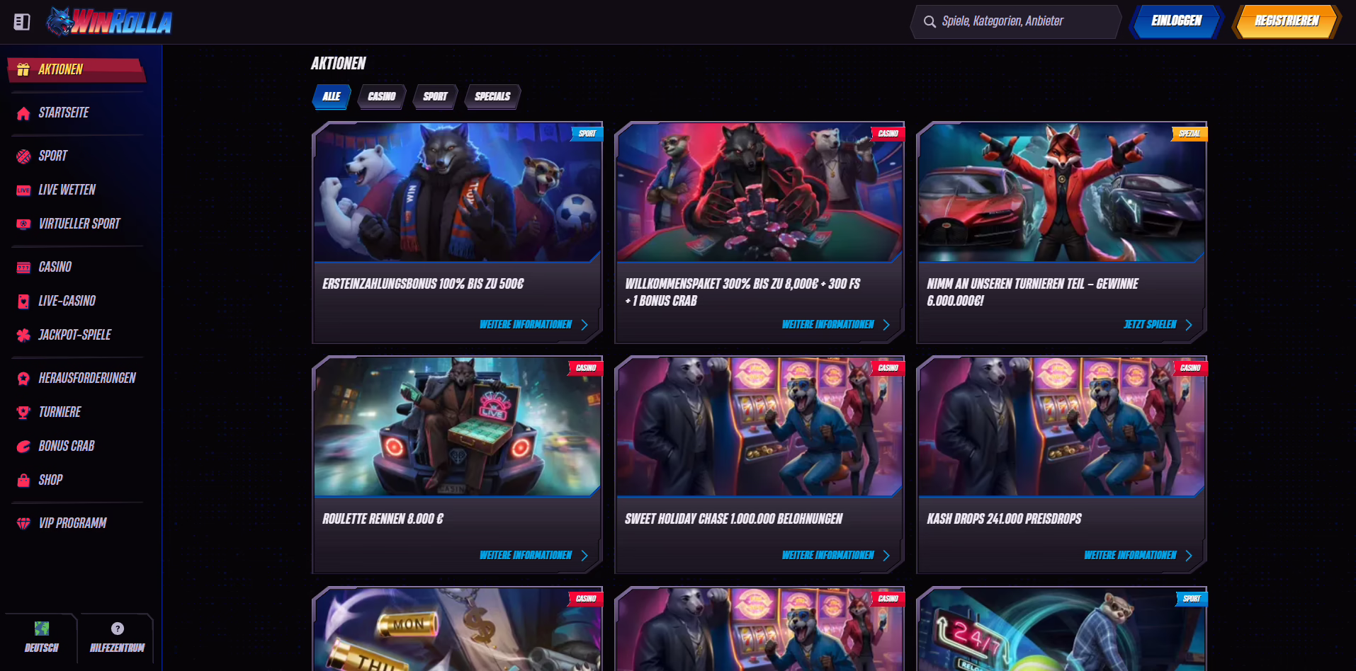 WinRolla Casino Aktionen