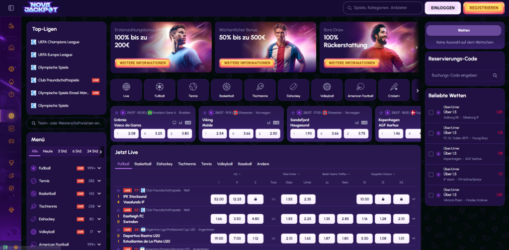 NovaJackpot Casino Aktionen