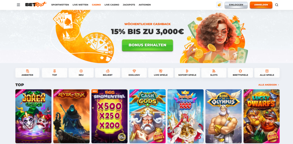 BetRiot Casino Aktionen